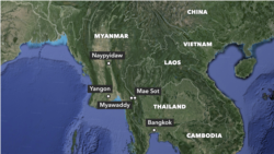 Ramani ya Myanmar na Thailand