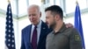 US President Joe Biden walks with Ukrainian President Volodymyr Zelenskyy ahead of a working session on Ukraine during the G7 Summit in Hiroshima, Japan, May 21, 2023.