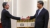 资料照片: 中国领导人习近平在北京人大会堂会晤到访的美国国务卿布林肯。（2023年6月19日）