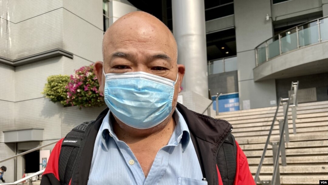 前東區區議員、社民連成員曾健成。(美國之音湯惠芸)