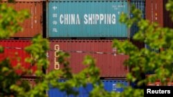 2018年5月9日在美国波士顿码头的中国货柜（路透社）