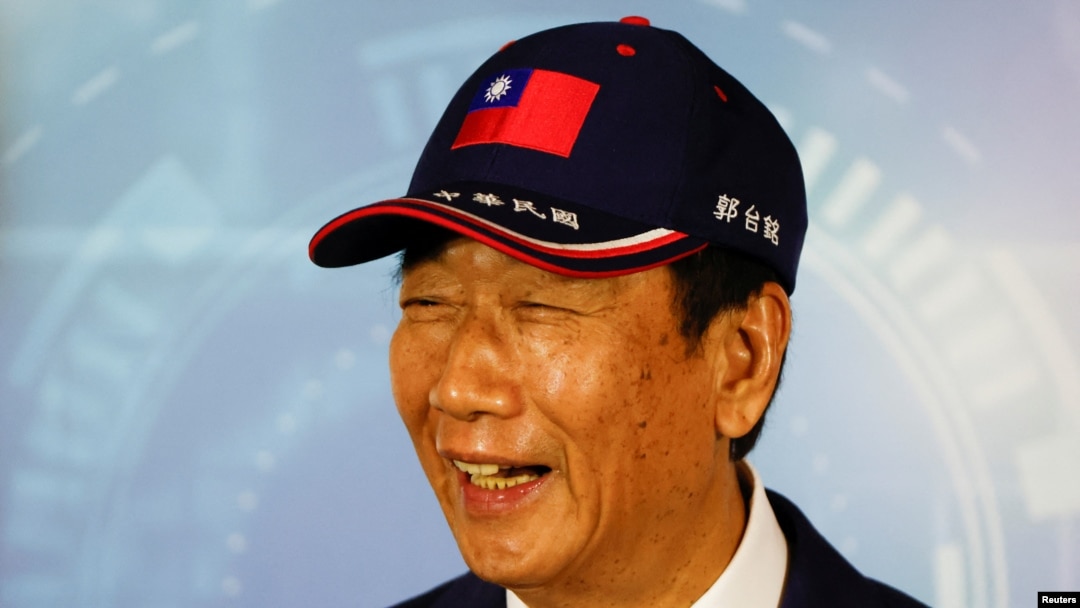 鴻海集團創辦人郭台銘2023年4月5日宣布爭取國民黨提名參與2024年台灣總統大選。 （路透社）
