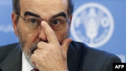Ông Jose Graziano da Silva Tổng Giám đốc tổ chức FAO nói giá lương thực giảm nhưng không nhiều và kinh tế rối loạn có thể làm tăng số người bị đói