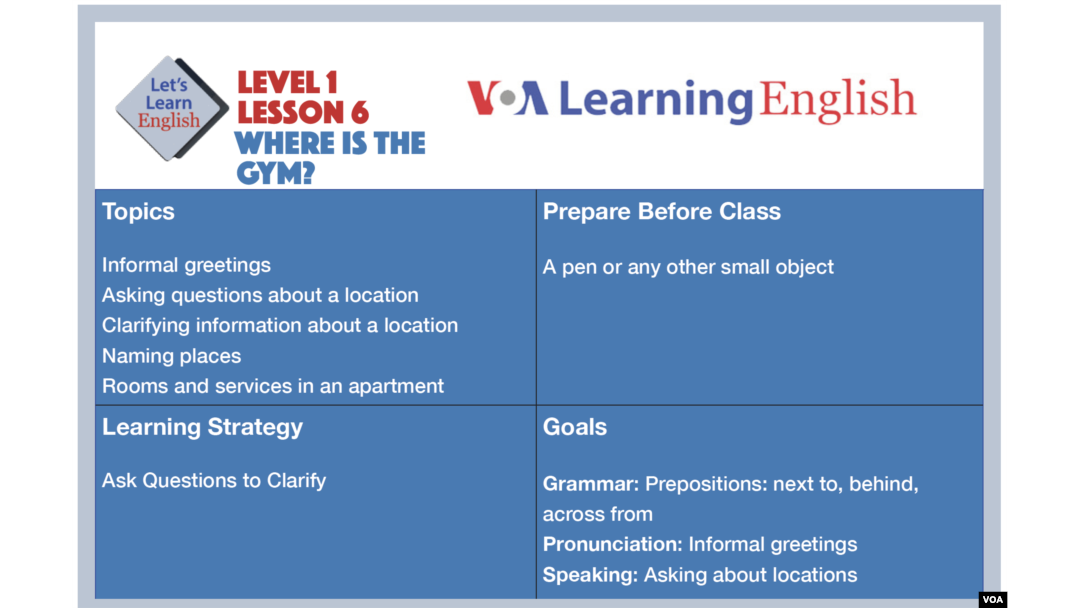 Let's Learn English - Level 1 - Lesson 6