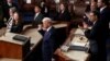 Shugaban Amurka, Donald Trump yayin da yake gabatar da jawabinsa