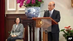 台湾行政院长苏贞昌2019年1月在记者会上
